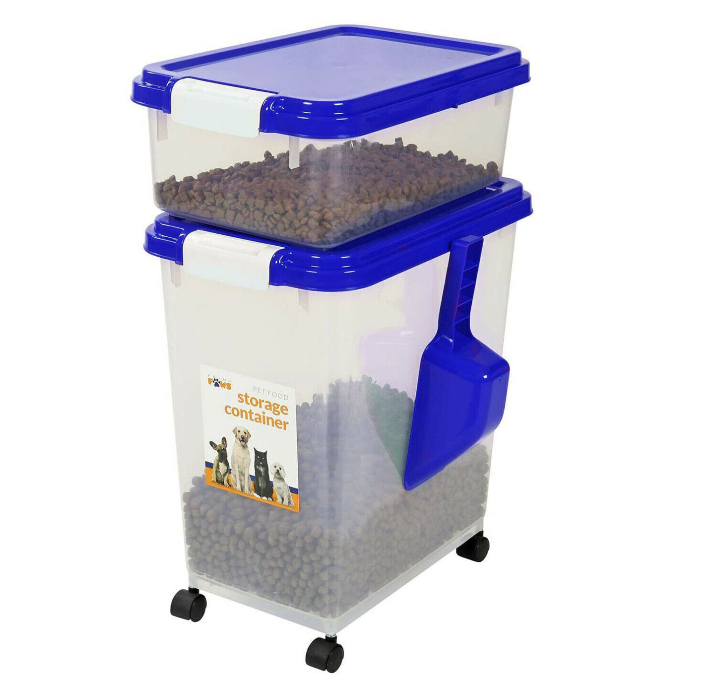 3 Piece Airtight Pet Food Storage Containers Plastic Animals Pets Dog Cat Birds
