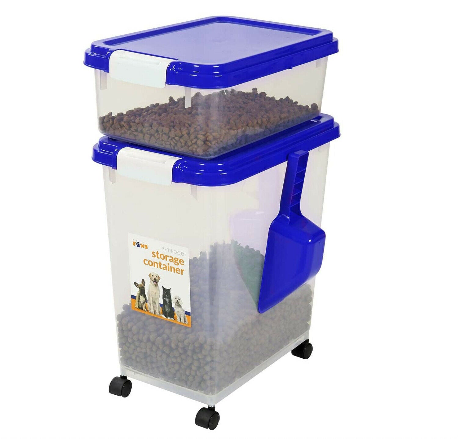 3 Piece Airtight Pet Food Storage Containers Plastic Animals Pets Dog Cat Birds