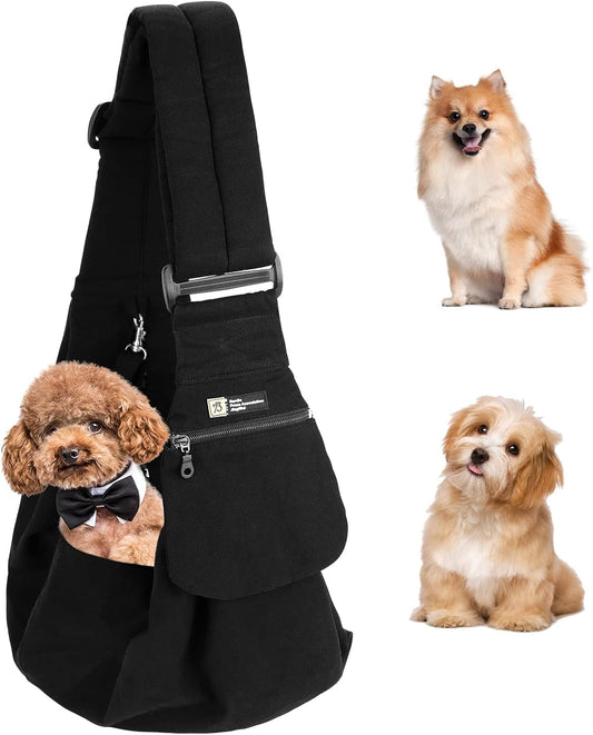 Pet Sling Carrier, Small Dogs and Cats Carrier Sling, Hand Free Adjustable Small Pets Shoulder Bag for Traveling, Outdoor (Pets Weight: 9-16LB)