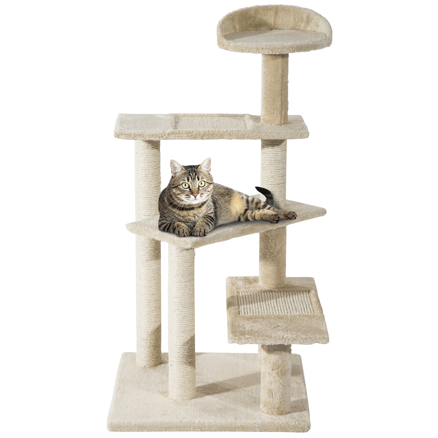 Pawhut Cat Tree Scratcher, Climbing Post, Kitten Pets Scratching Furniture Tower