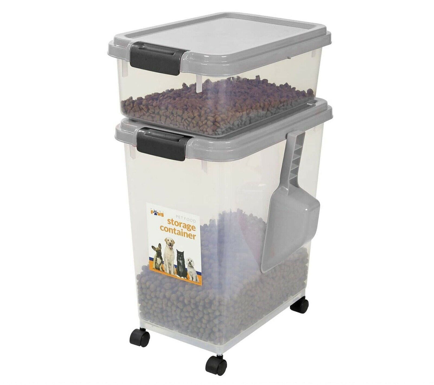 3 Piece Airtight Pet Food Storage Containers Plastic Animals Pets Dog Cat Birds