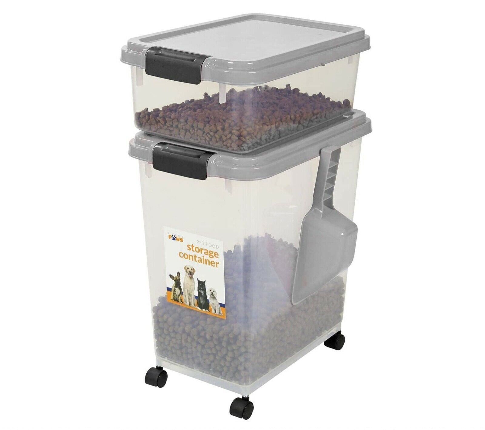 3 Piece Airtight Pet Food Storage Containers Plastic Animals Pets Dog Cat Birds
