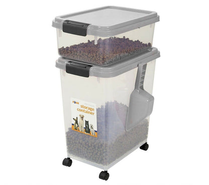 3 Piece Airtight Pet Food Storage Containers Plastic Animals Pets Dog Cat Birds