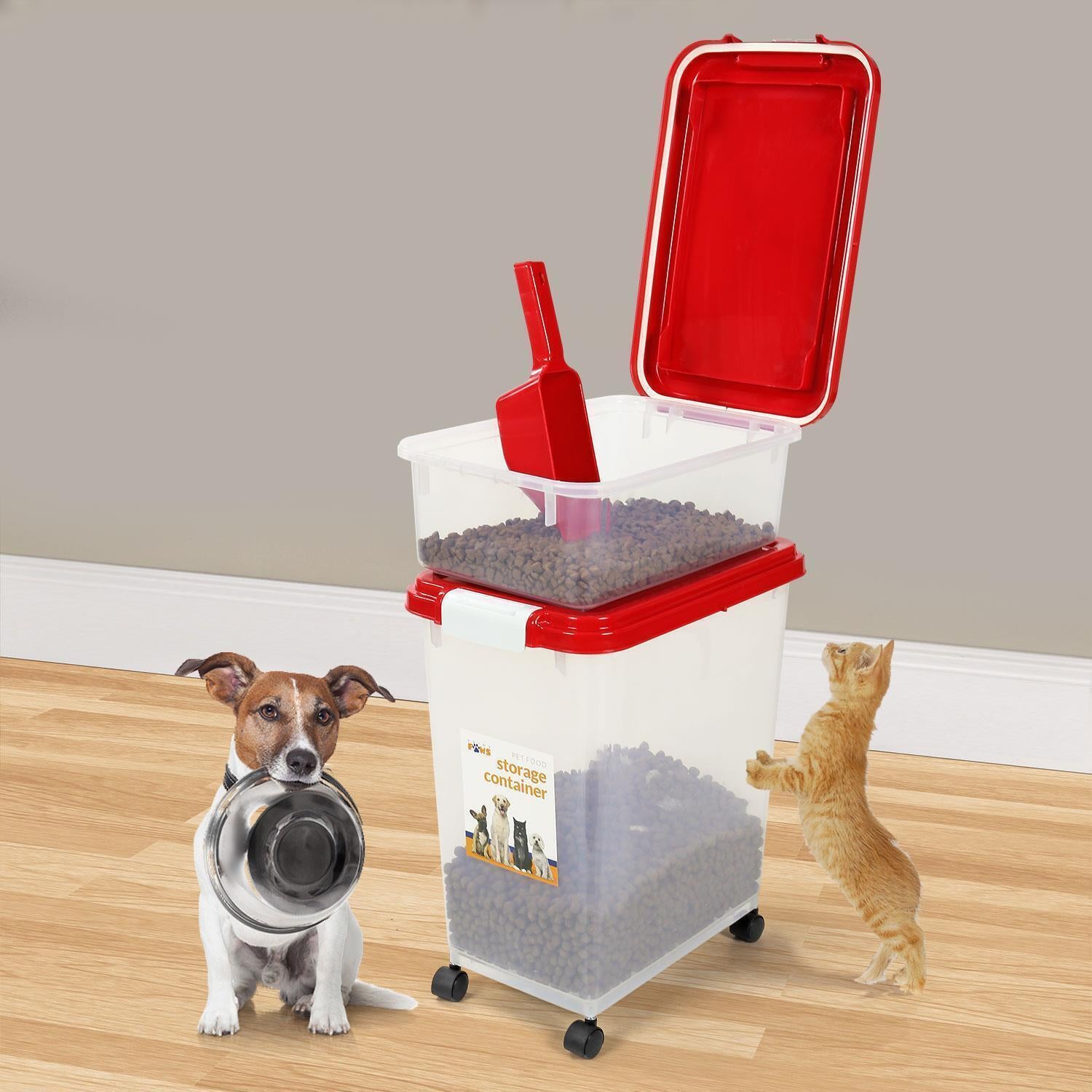 3 Piece Airtight Pet Food Storage Containers Plastic Animals Pets Dog Cat Birds