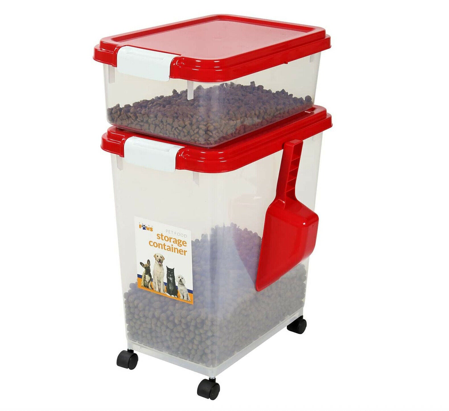 3 Piece Airtight Pet Food Storage Containers Plastic Animals Pets Dog Cat Birds