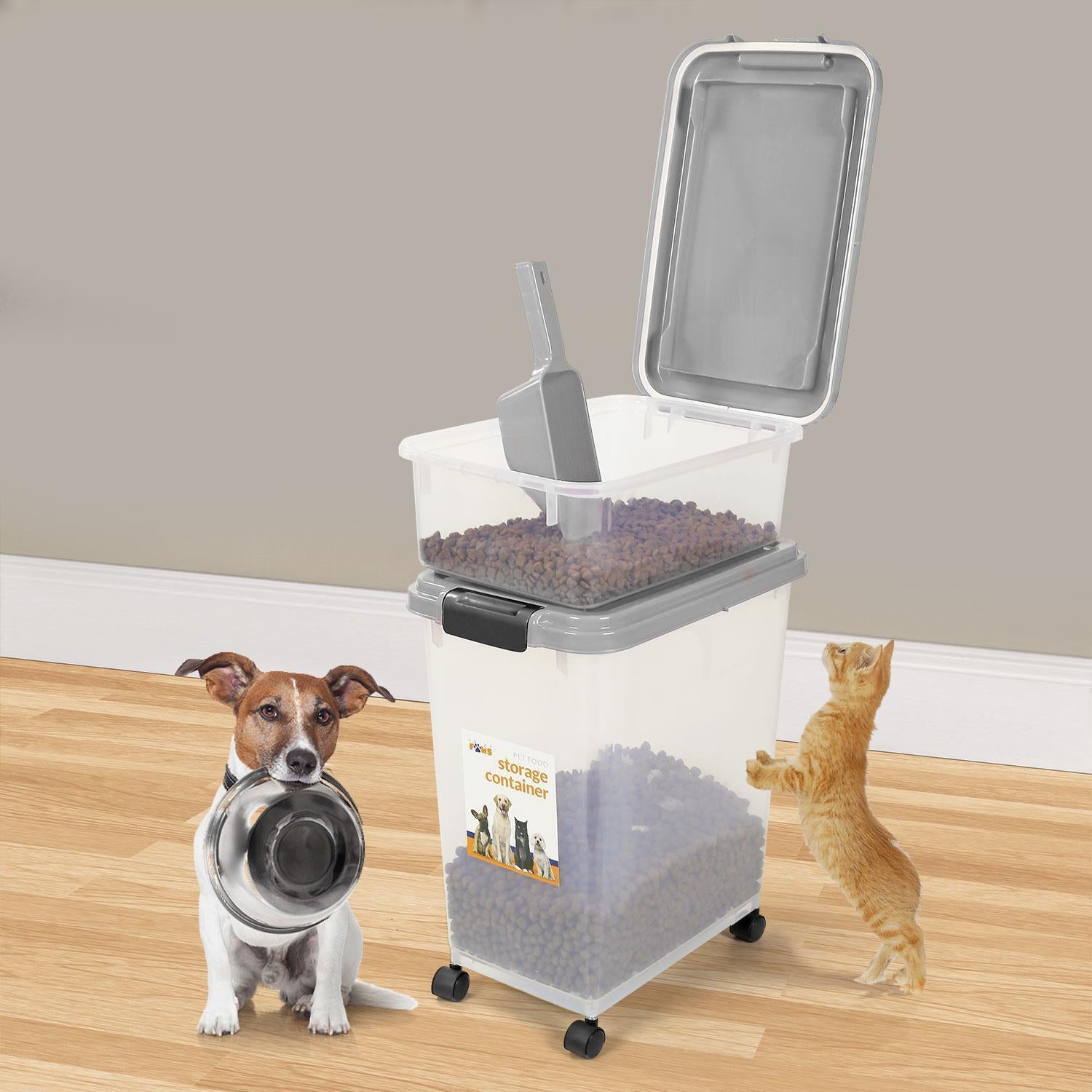 3 Piece Airtight Pet Food Storage Containers Plastic Animals Pets Dog Cat Birds