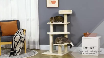 Pawhut Cat Tree Scratcher, Climbing Post, Kitten Pets Scratching Furniture Tower