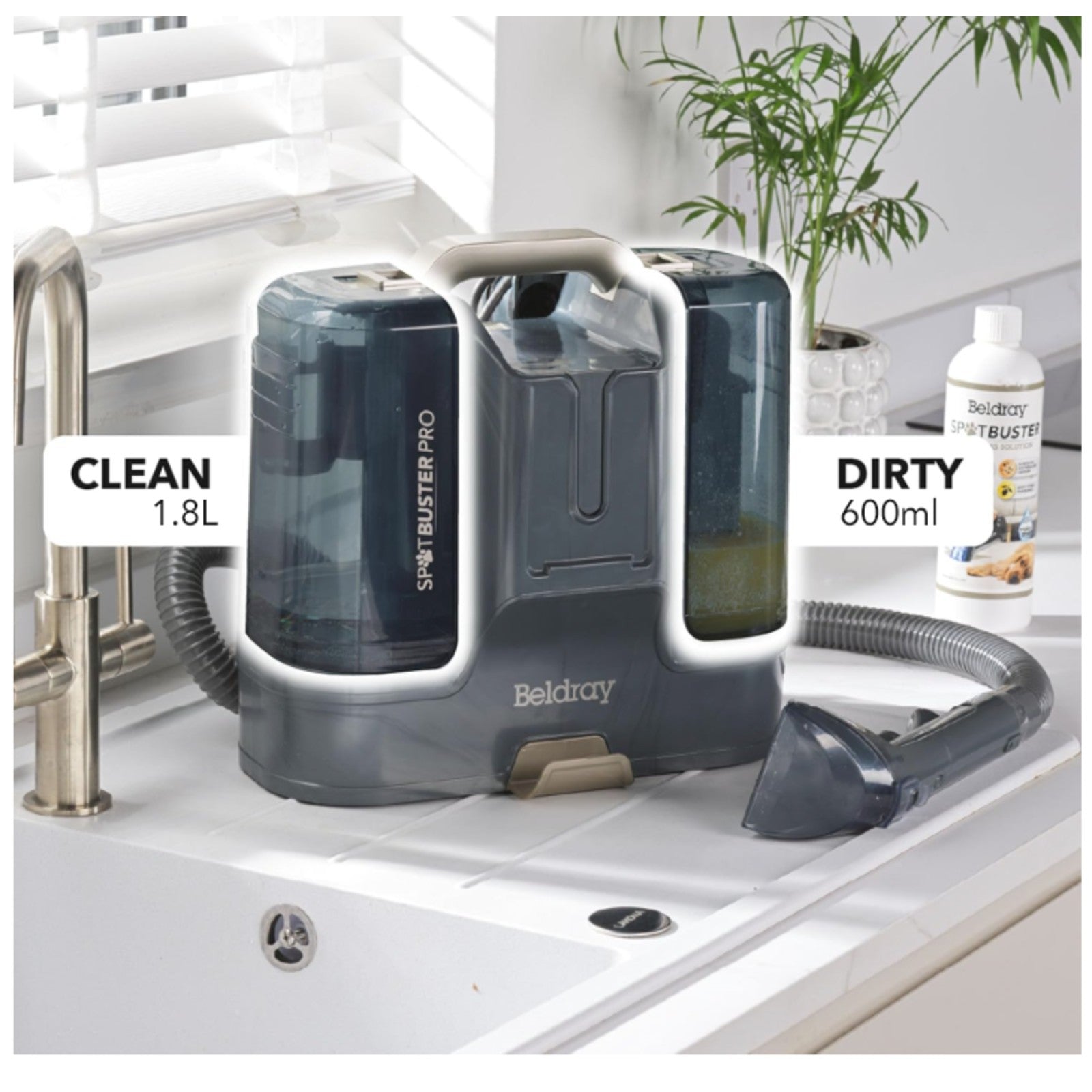 Beldray Spot Cleaner Spot Buster Pro Extendable Hose Portable for Pets & Stains